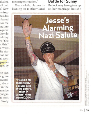 Illustration for article titled This Week In Tabloids: Jesse's Hitler Pose & Foursome; Angie's Kids Call Her "The Dragon"